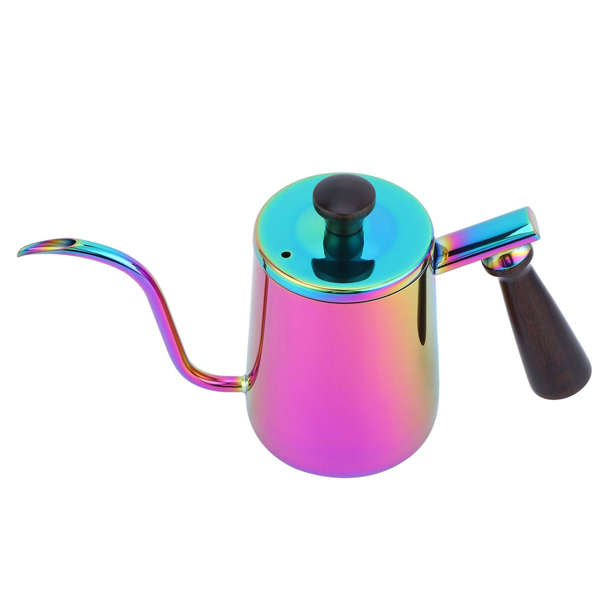 700ml Coffee Kettle 304 Stainless Steel Gooseneck Spout Coffee Drip Pot with Wooden HandleLong Spout‑ Colorful