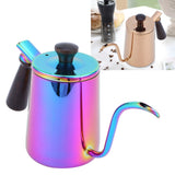700ml Coffee Kettle 304 Stainless Steel Gooseneck Spout Coffee Drip Pot with Wooden HandleLong Spout‑ Colorful