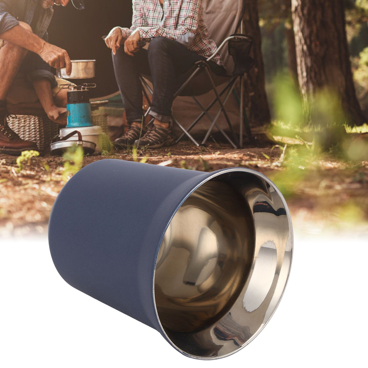 Stainless Steel Coffee Cup Double Wall Insulated Capsule Cup Mug for Home Coffee ShopDark Blue 160ml