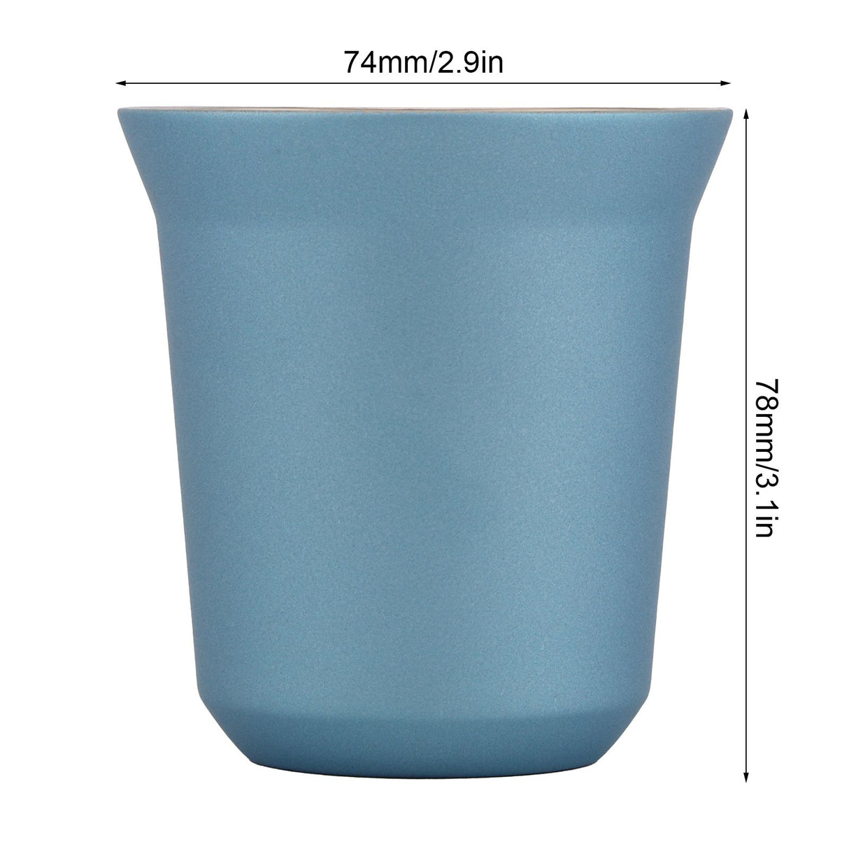 Stainless Steel Coffee Cup Double Wall Insulated Capsule Cup Mug for Home Coffee ShopLight Blue 160ml