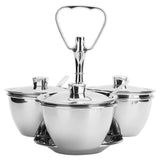 Spice Rack Kitchen Stainless Steel Seasoning Pots Condiment Set Rotating Spice Rack OrganizerJ13390(3) 3Pcs Rotating Seasoning Pot Set - Front View