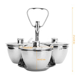 Spice Rack Kitchen Stainless Steel Seasoning Pots Condiment Set Rotating Spice Rack OrganizerJ13390(3) 3Pcs Rotating Seasoning Pot Set