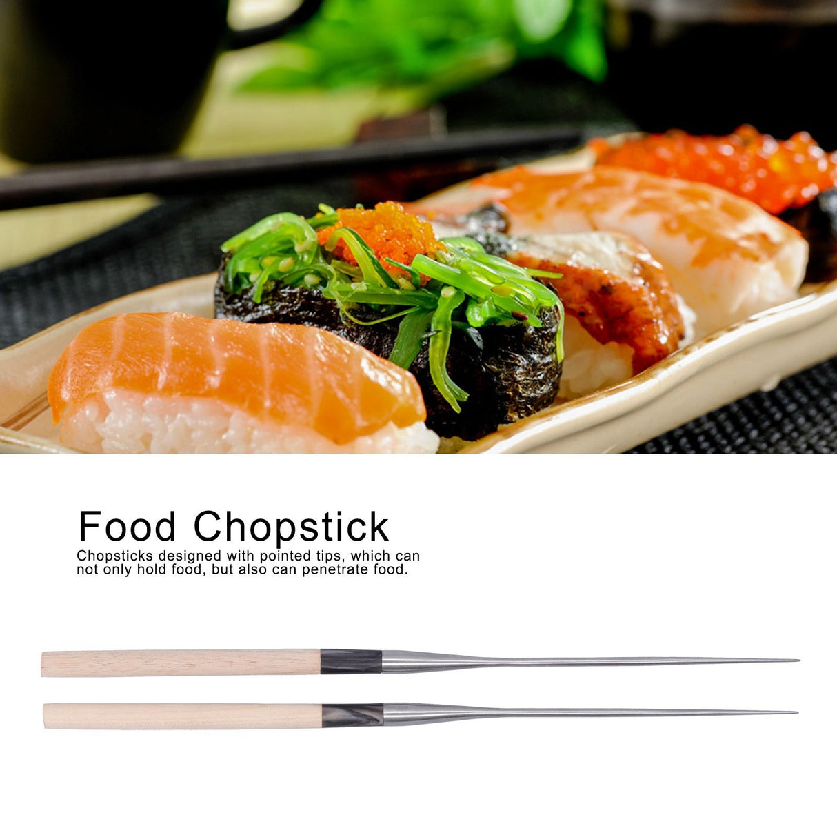 Japanese Sushi Chopsticks with Wood Handle Cooking Chopsticks Tableware Serving Utensils180MM
