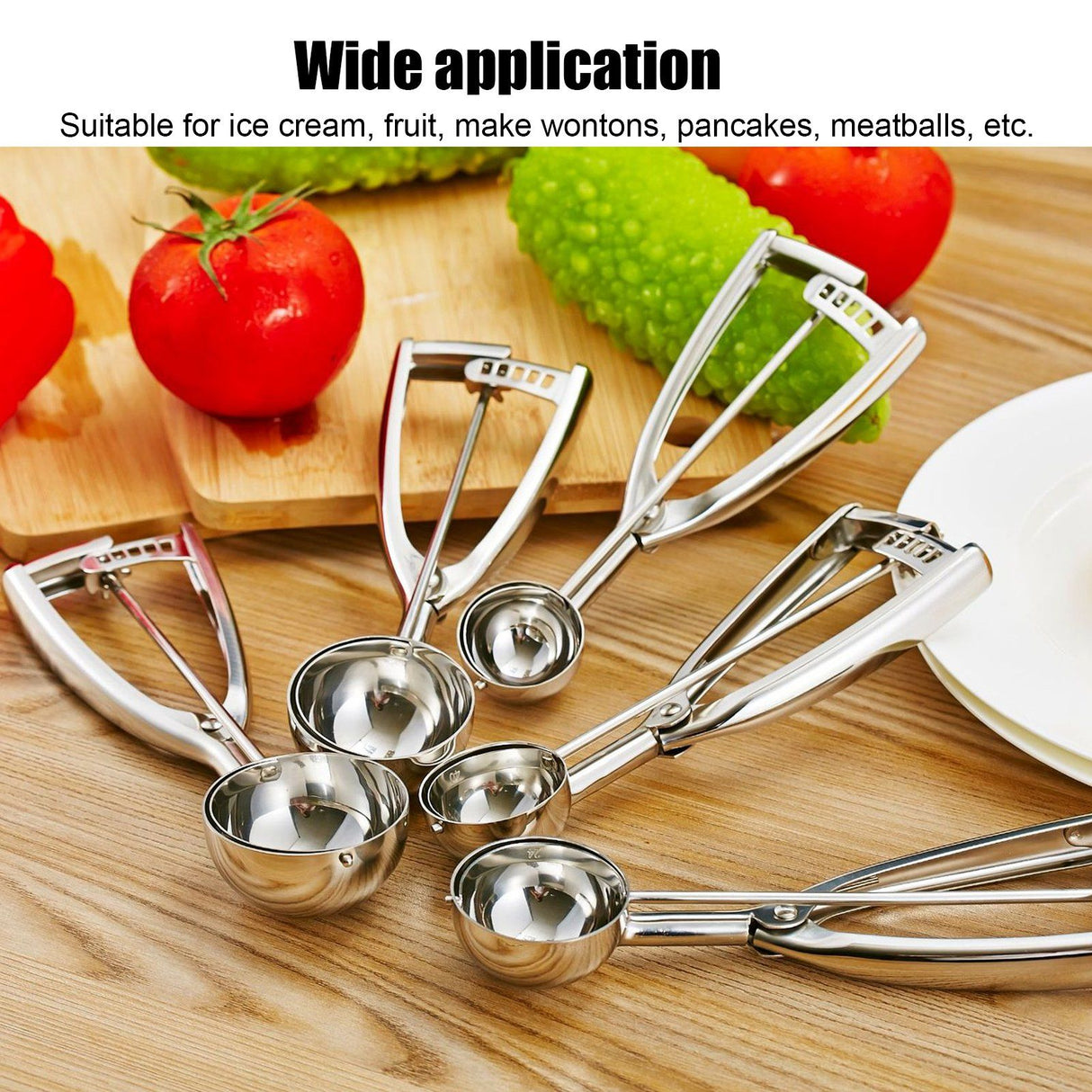 Ice Cream Spoon Multi Function 304 Stainless Steel Fruit Melon Meat Scoop Kitchen Utensils(J10189B 55 )