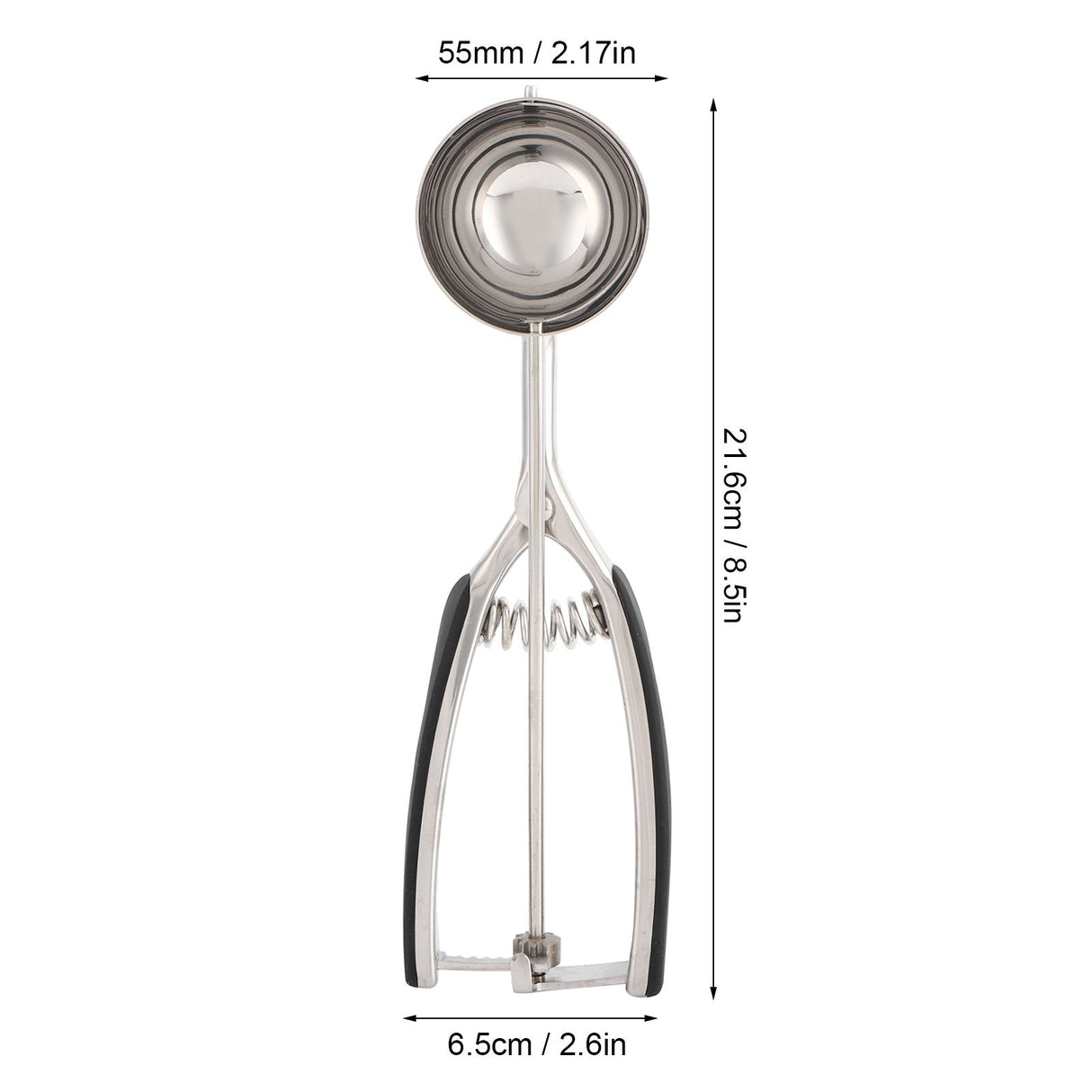 Ice Cream Spoon Stainless Steel Ice Cream Fruit Scoop Melon Baller Digging Ball for Kitchen55mm