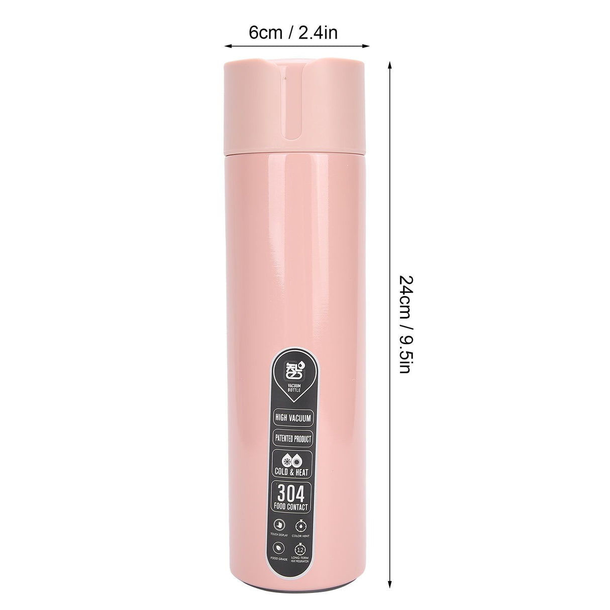 Smart Water Bottle Touch Temperature Display Timed Reminder Vacuum Insulated Bottle Battry PoweredPink