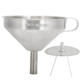 304 Stainless Steel Kitchen Funnel with Filter for Transferring of Liquid Dry Ingredients13cm Mouth Diameter