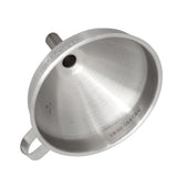 304 Stainless Steel Kitchen Funnel with Filter for Transferring of Liquid Dry Ingredients13cm Mouth Diameter - Top-Down View