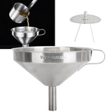 304 Stainless Steel Kitchen Funnel with Filter for Transferring of Liquid Dry Ingredients15cm Mouth Diameter - Extra Image