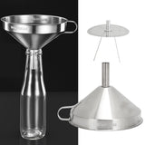 304 Stainless Steel Kitchen Funnel with Filter for Transferring of Liquid Dry Ingredients15cm Mouth Diameter