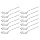 12PCS Silverware Set Stainless Steel Flatware Cutlery Kitchen Utensils for Hotel RestaurantSpoon - Top-Down View