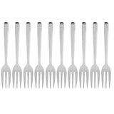12Pcs Stainless Steel Forks Multifunctional Tasting Appetizer Cake Dessert Salad Fruit Fork