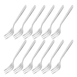 12Pcs Stainless Steel Forks Multifunctional Tasting Appetizer Cake Dessert Salad Fruit Fork