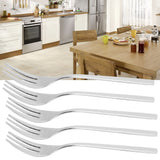 12Pcs Stainless Steel Forks Multifunctional Tasting Appetizer Cake Dessert Salad Fruit Fork - Extra Image