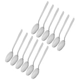 12Pcs Long Handle Dessert Spoon 316 Stainless Steel Soup Coffee Stirring Spoon Cutlery - Low Angle