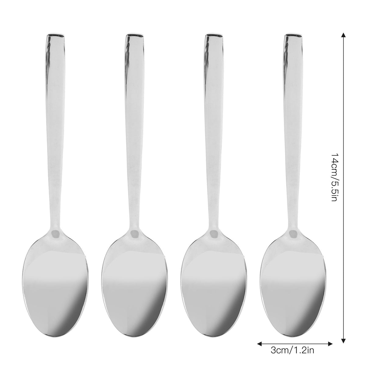 12Pcs Long Handle Dessert Spoon 316 Stainless Steel Soup Coffee Stirring Spoon Cutlery
