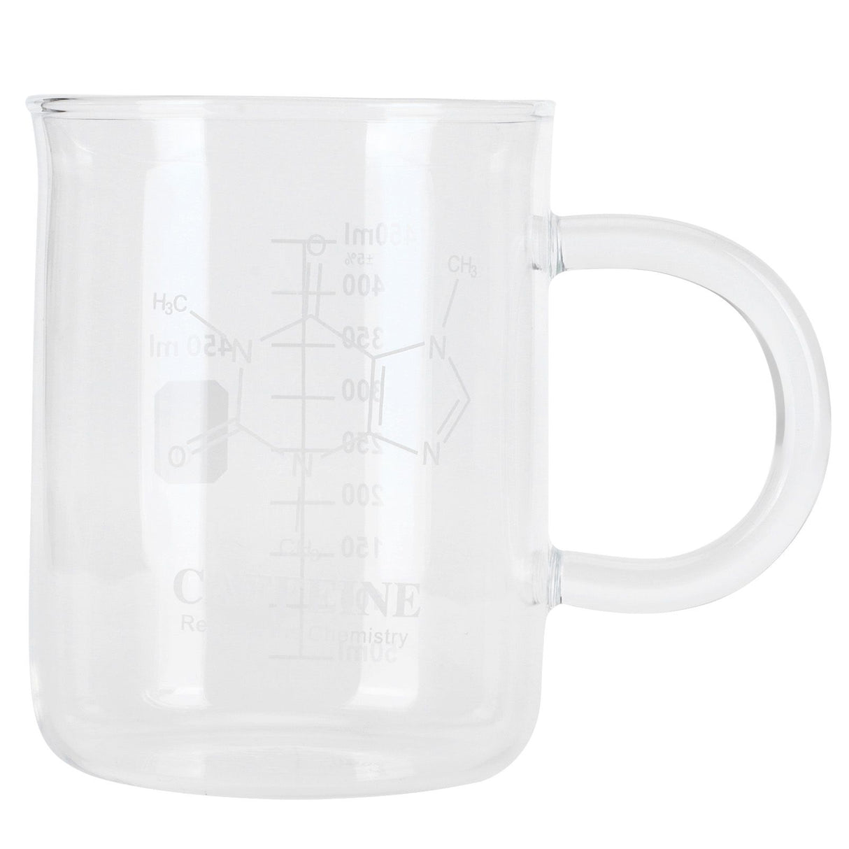Beaker Mug Borosilicate Glass Cup with Handle and Measuring Scale for Coffee Tea