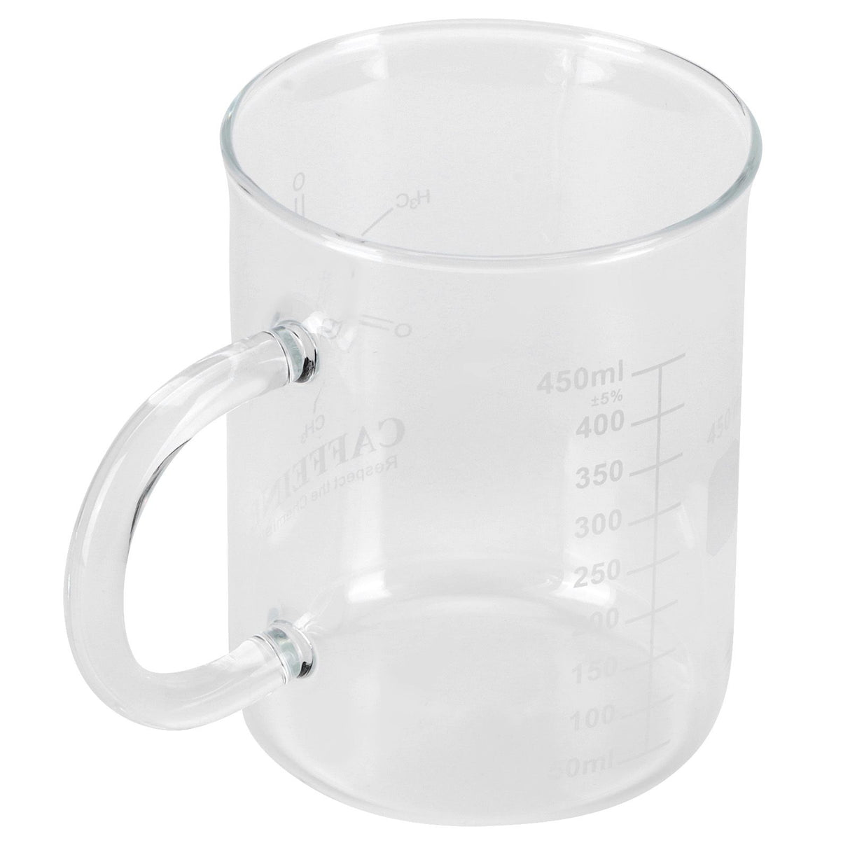 Beaker Mug Borosilicate Glass Cup with Handle and Measuring Scale for Coffee Tea