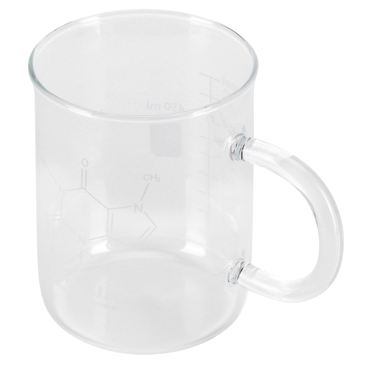 Beaker Mug Borosilicate Glass Cup with Handle and Measuring Scale for Coffee Tea
