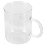 Beaker Mug Borosilicate Glass Cup with Handle and Measuring Scale for Coffee Tea - Top-Down View