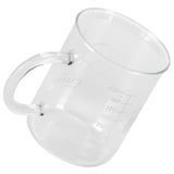 Beaker Mug Borosilicate Glass Cup with Handle and Measuring Scale for Coffee Tea - Rear View