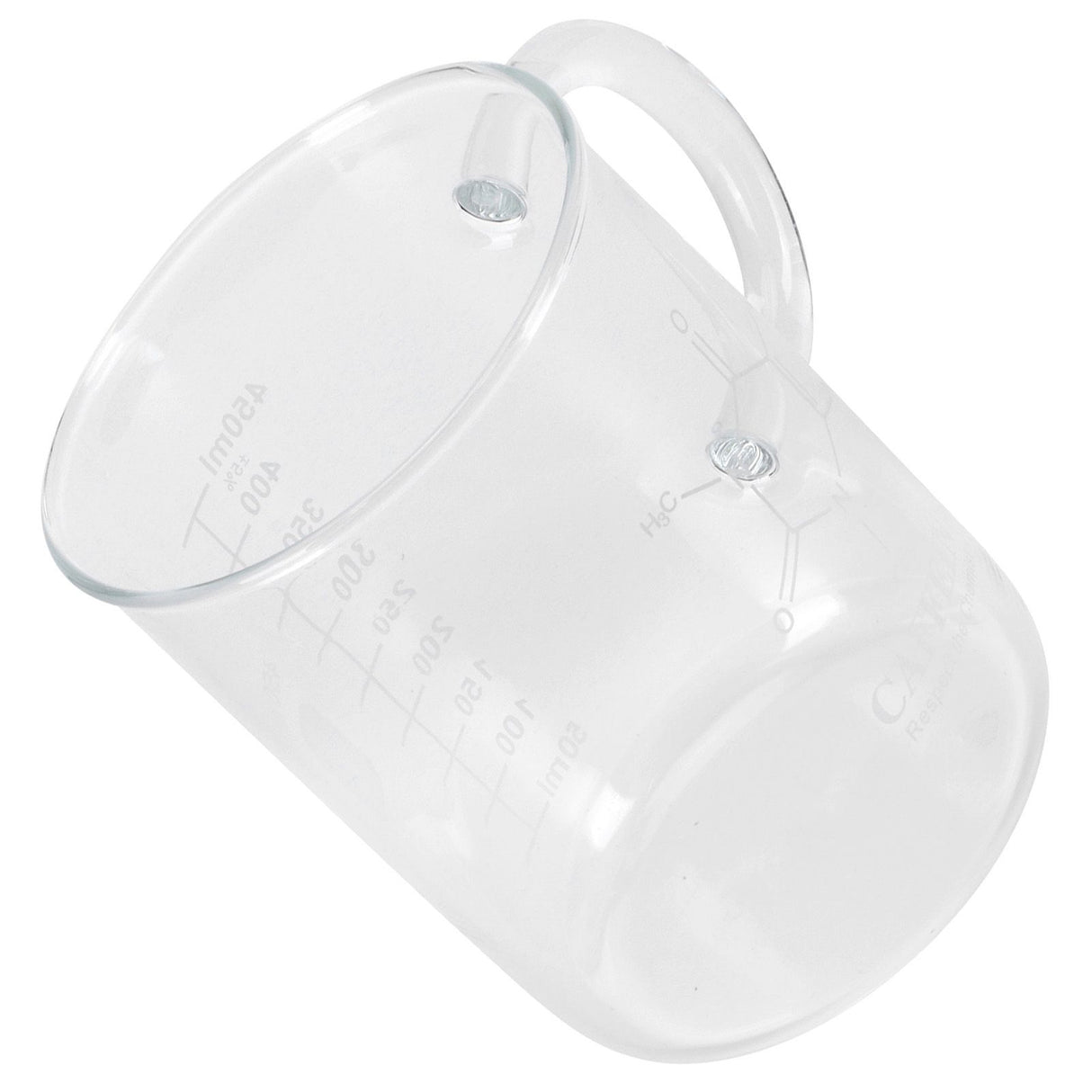 Beaker Mug Borosilicate Glass Cup with Handle and Measuring Scale for Coffee Tea
