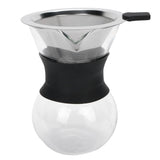 Reusable Glass Coffee Pot with Stainless Steel Filter Manual Drip Coffee Maker Set200ml