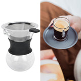 Reusable Glass Coffee Pot with Stainless Steel Filter Manual Drip Coffee Maker Set200ml - Extra Image