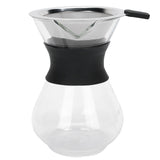 Reusable Glass Coffee Pot with Stainless Steel Filter Manual Drip Coffee Maker Set400ml
