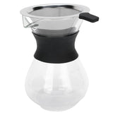 Reusable Glass Coffee Pot with Stainless Steel Filter Manual Drip Coffee Maker Set400ml