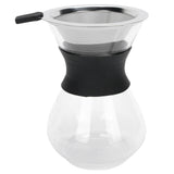 Reusable Glass Coffee Pot with Stainless Steel Filter Manual Drip Coffee Maker Set400ml