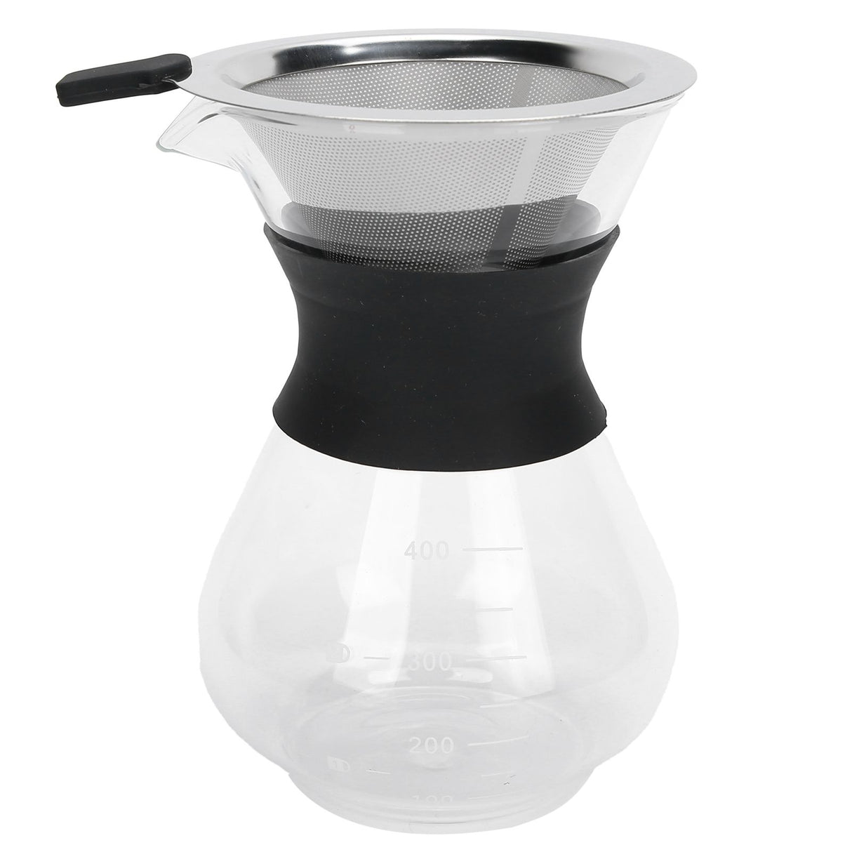 Reusable Glass Coffee Pot with Stainless Steel Filter Manual Drip Coffee Maker Set400ml