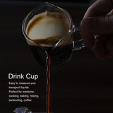 Coffee Cup with Double Spouts Scale Hand Made Borosilicate Glass Measuring Cup 70ml
