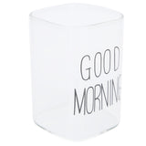 Transparent Milk Cup Innovative Coffee Mug Tea Drink Glass Drinkware for Home ShopBlack Label 240ml - Top-Down View