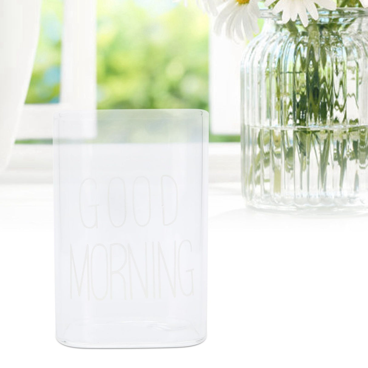 Transparent Milk Cup Innovative Coffee Mug Tea Drink Glass Drinkware for Home ShopWhite Label 240ml