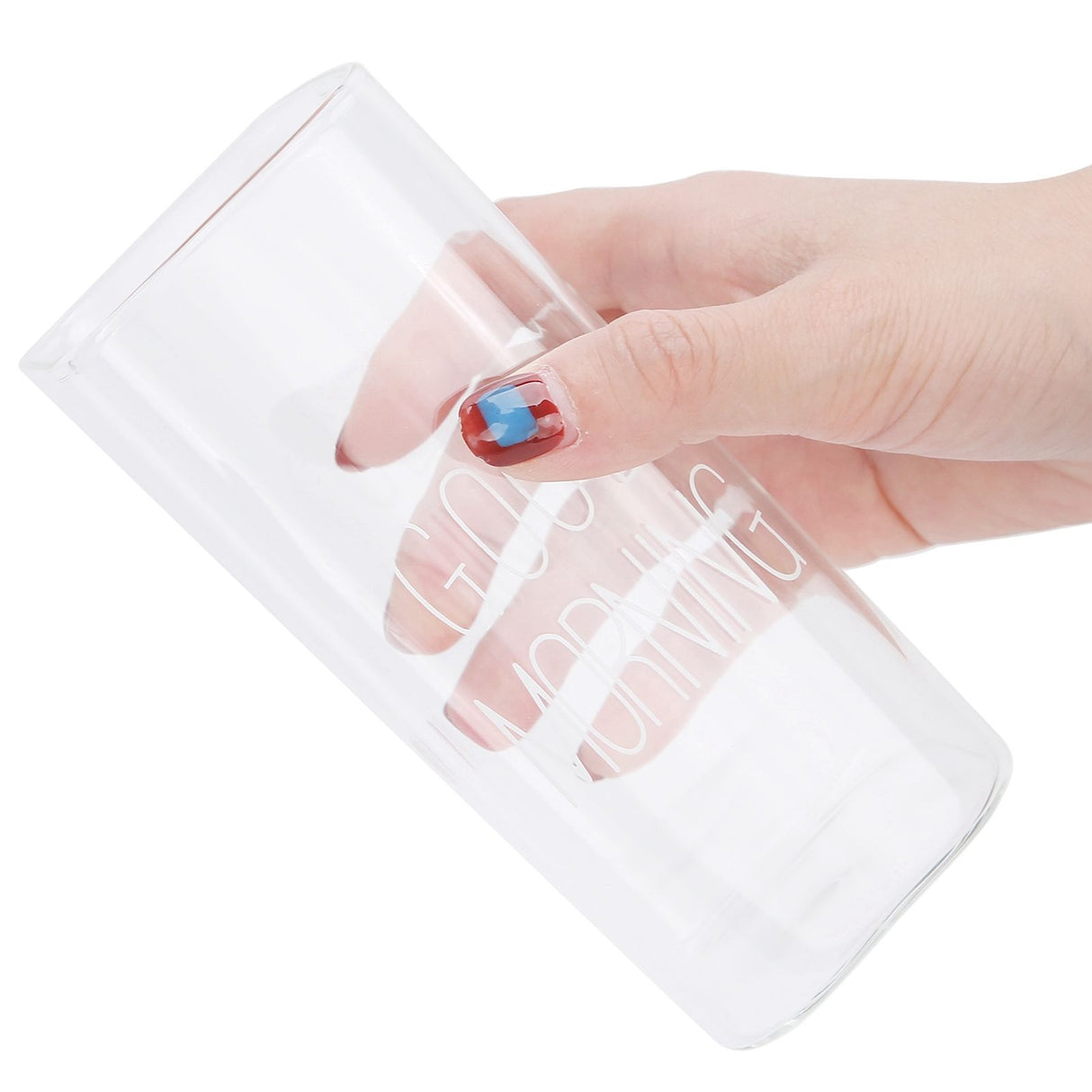 Transparent Milk Cup Innovative Coffee Mug Tea Drink Glass Drinkware for Home ShopWhite Label 400ml