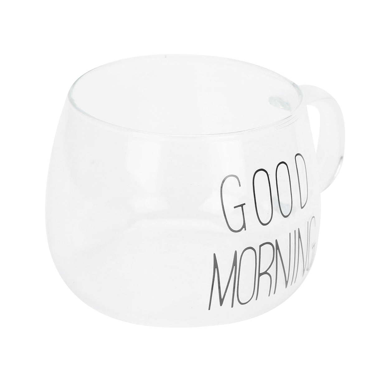 Coffee Cup Transparent Borosilicate Glass Mug with Handle for Milk Tea Cocktail BeverageBlack Label