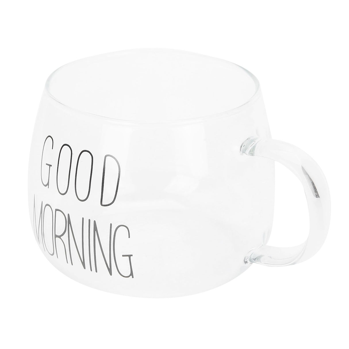 Coffee Cup Transparent Borosilicate Glass Mug with Handle for Milk Tea Cocktail BeverageBlack Label