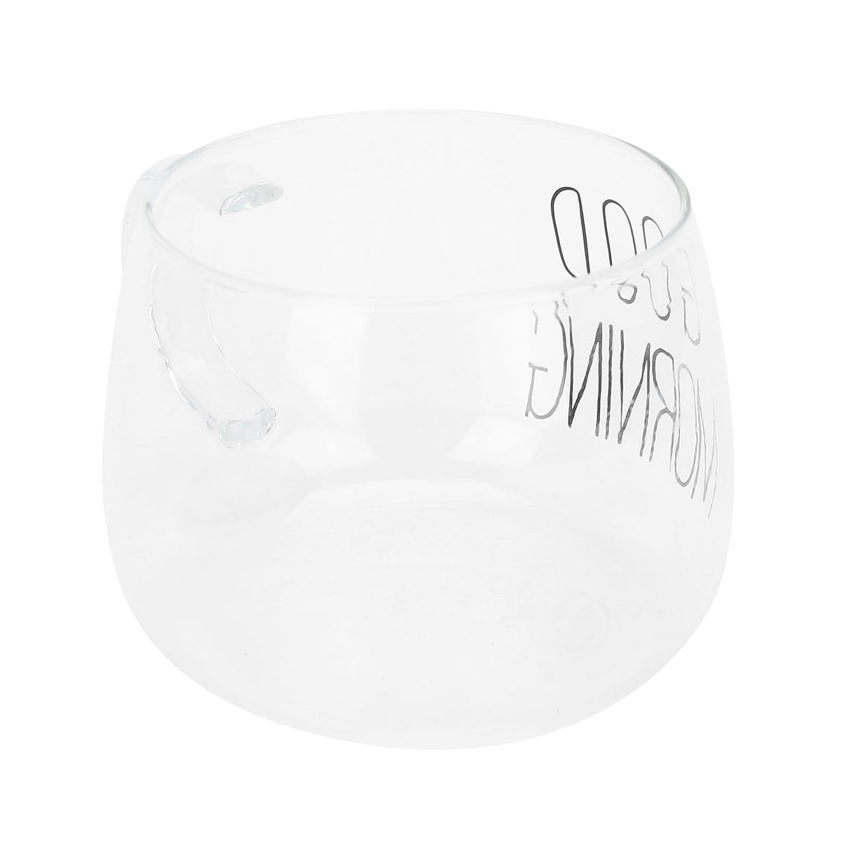 Coffee Cup Transparent Borosilicate Glass Mug with Handle for Milk Tea Cocktail BeverageBlack Label