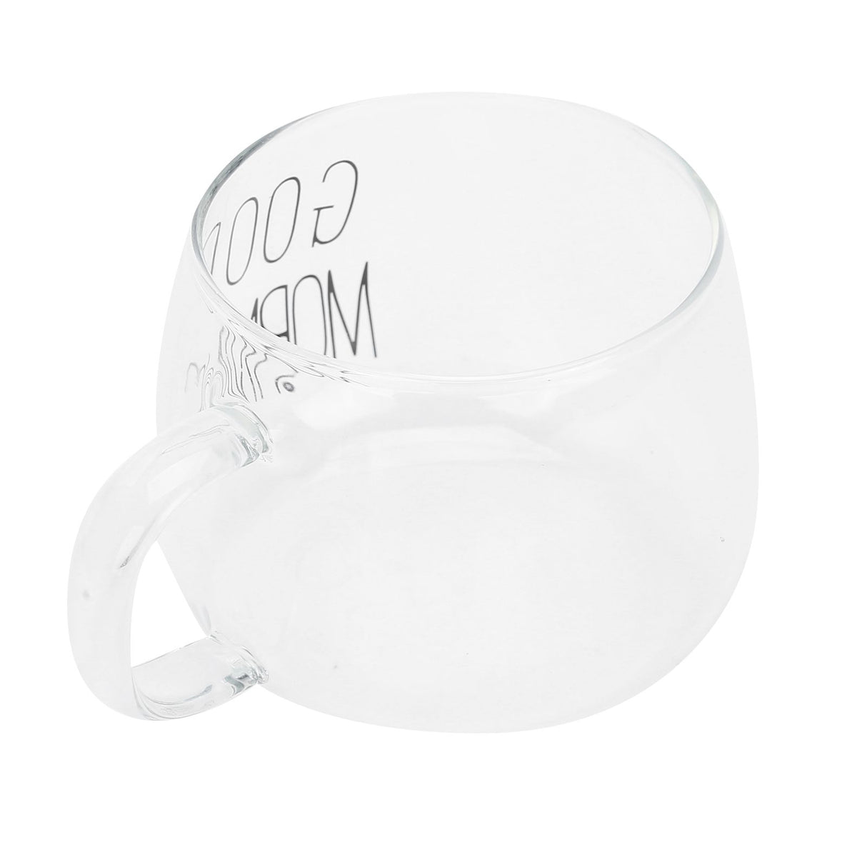 Coffee Cup Transparent Borosilicate Glass Mug with Handle for Milk Tea Cocktail BeverageBlack Label
