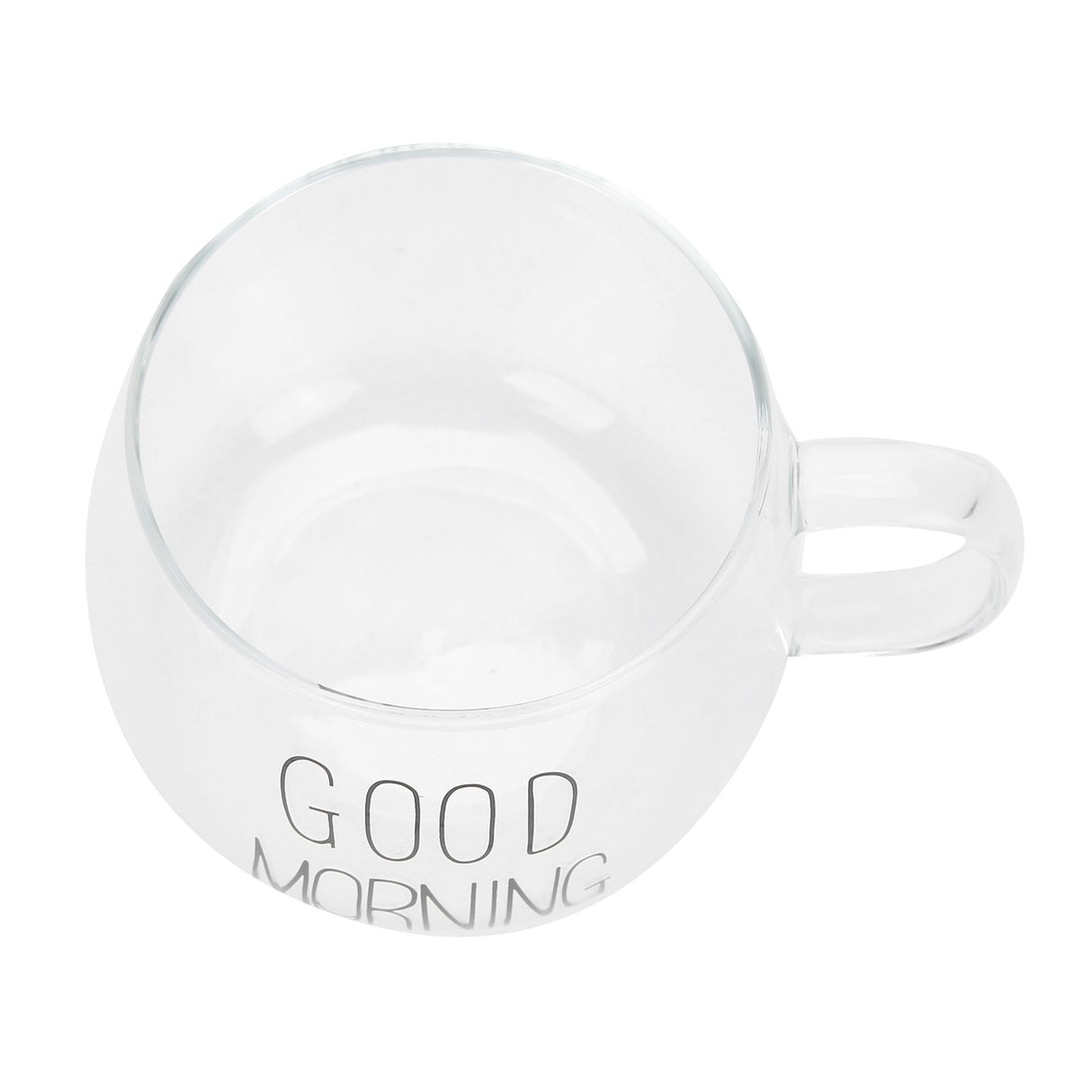 Coffee Cup Transparent Borosilicate Glass Mug with Handle for Milk Tea Cocktail BeverageBlack Label
