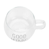 Coffee Cup Transparent Borosilicate Glass Mug with Handle for Milk Tea Cocktail BeverageBlack Label
