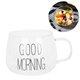 Coffee Cup Transparent Borosilicate Glass Mug with Handle for Milk Tea Cocktail BeverageBlack Label
