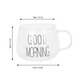 Coffee Cup Transparent Borosilicate Glass Mug with Handle for Milk Tea Cocktail BeverageBlack Label - Extra Image