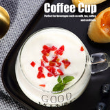 Coffee Cup Transparent Borosilicate Glass Mug with Handle for Milk Tea Cocktail BeverageBlack Label - Extra Image