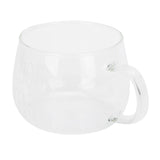 Coffee Cup Transparent Borosilicate Glass Mug with Handle for Milk Tea Cocktail BeverageWhite Label