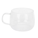 Coffee Cup Transparent Borosilicate Glass Mug with Handle for Milk Tea Cocktail BeverageWhite Label - Top-Down View