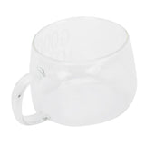 Coffee Cup Transparent Borosilicate Glass Mug with Handle for Milk Tea Cocktail BeverageWhite Label
