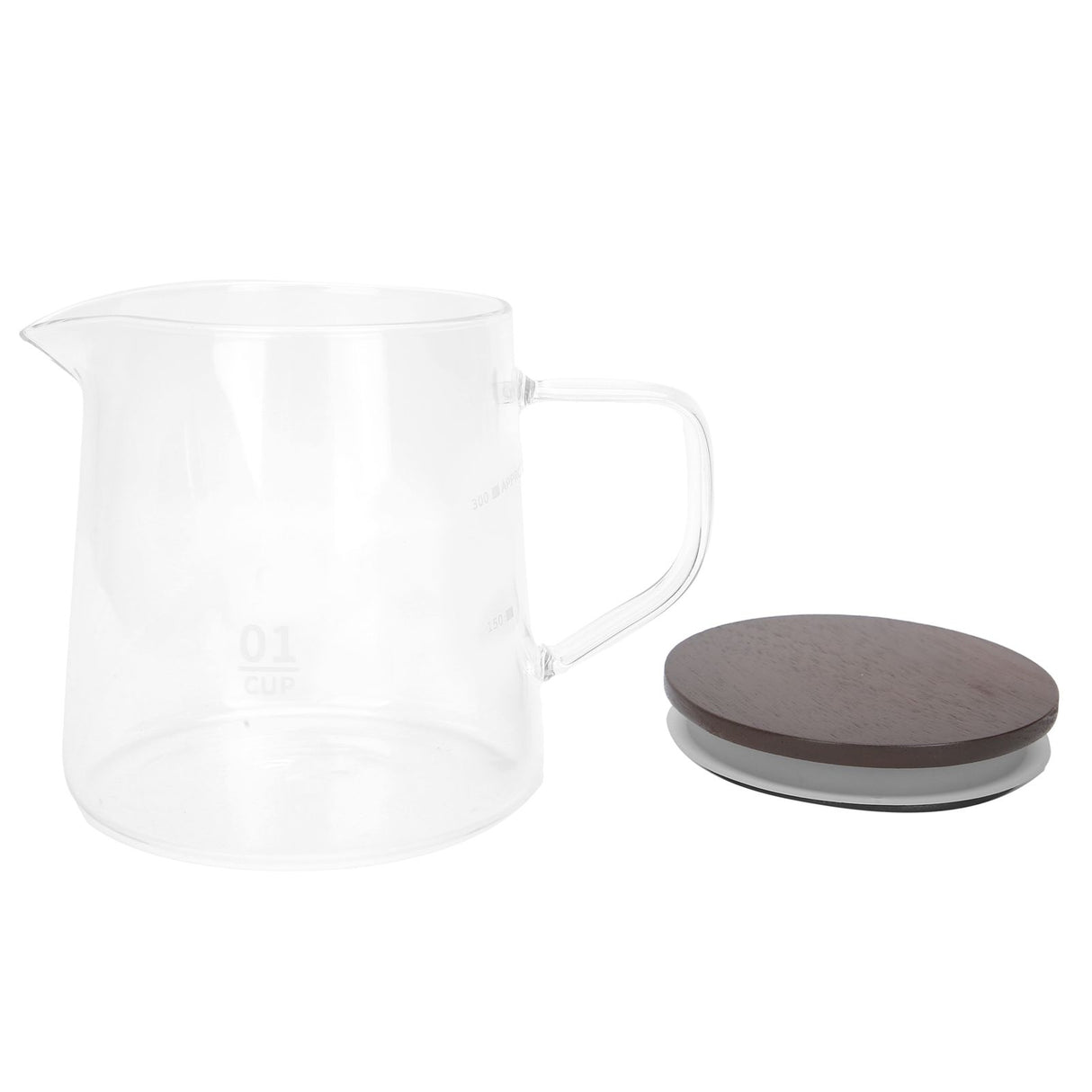Coffee Pot with Lid HeatResistant Glass Heat Insulation Handle Kettle for Tea Milk Juice(300ml )