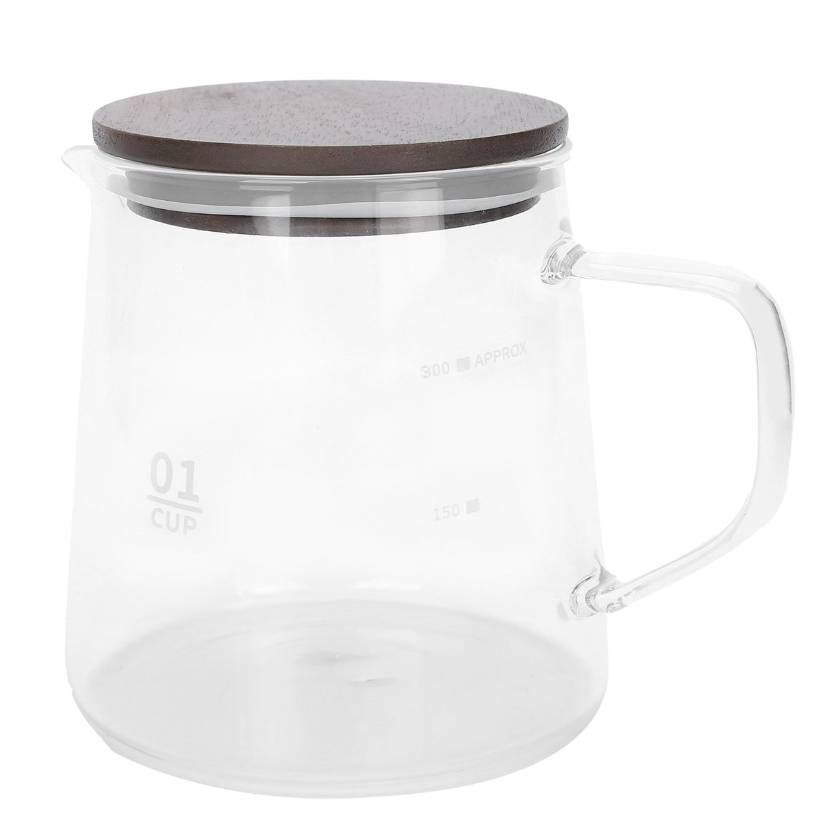 Coffee Pot with Lid HeatResistant Glass Heat Insulation Handle Kettle for Tea Milk Juice(300ml )